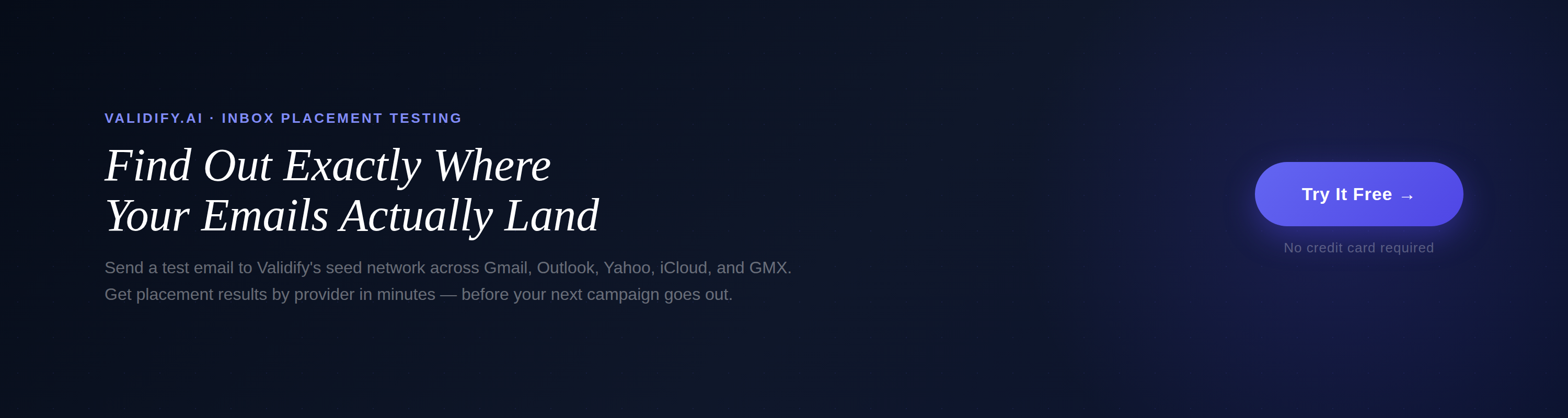 "Try It Free" conversion banner with indigo gradient button